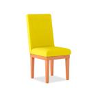 Cadeira Alice Reforçada Suede Amarelo - Madeira Prima Deccor