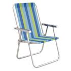 Cadeira Alta Conforto Alumínio Azul e Verde 2136 - Mor