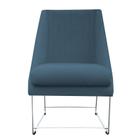 Cadeira Ana Base de Ferro prata suede Azul Tiffany - D'Classe Decor
