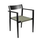 Cadeira Área Externa com Corda Naútica Floripa Alumínio Preto/Verde G56 - Gran Belo