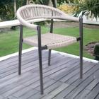Cadeira Área Externa de Alumínio Carmy com Corda Naútica Grafite/Amêndoa G56 - Gran Belo