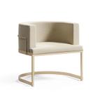 Cadeira Arizona 60x50x45cm Metal Champagne e Tecido