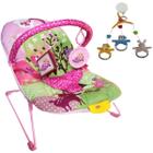 Cadeira Bebê Vibratória Descanso Rosa 9Kg + Móbile Ursinhos