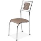 Cadeira Belize Cromado/Bege 10760 - Wj Design