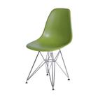 Cadeira Boxbit Dkr Eames Polipropileno Verde Base Cromada