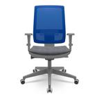 Cadeira Brizza Diretor Grafite Tela Azul Assento Concept Granito Base Autocompensador Piramidal - 66155