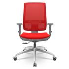 Cadeira Brizza Diretor Grafite Tela Vermelha Assento Aero Vermelho Base RelaxPlax Alumínio - 66044
