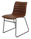 Cadeira Budd Assento material sintético Marrom com Base Aco Preto - 48056