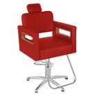Cadeira Cabeleireiro Ravenna Prime Fixa Cor Vermelha Pentapé