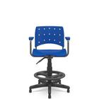 Cadeira Caixa Ergoplax+ com Braço Azul - Plaxmetal