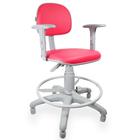 Cadeira Caixa material ecológico Rosa Com Braço Base Cinza - ULTRA Móveis