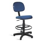 Cadeira Caixa Secretária Tecido Azul Com Preto