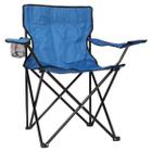 Cadeira Camping Dobravel Suporta Até 95kg com Bolsa para Transporte e Porta-Copos Base em Ferro Azul Importway - IWCDC
