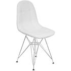 Cadeira Charles Eames Botonê Eiffel Base Metal Cromado - Branco