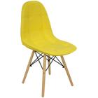 Cadeira Charles Eames Botonê Eiffel Wood Estofada Couro - Amarela - Magazine Roma