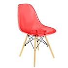 Cadeira Charles Eames Cristal Eiffel Wood Designer Vermelho