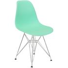 Cadeira Charles Eames Eiffel Base Metal Cromado Verde Agua - Magazine Roma