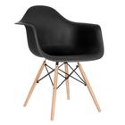Cadeira Charles Eames Eiffel com braços - DAW - Base de madeira clara - Loft7