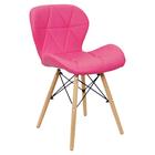 Cadeira Charles Eames Eiffel Slim Wood Estofada - Rosa