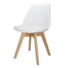 Cadeira Charles Eames Leda Luisa Saarinen Design Wood Estofada Base Madeira - Branca