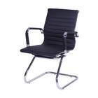 Cadeira Charles Eames Office Esteirinha p. U. Preto Base Fixa Cromada - BERING