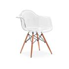 Cadeira Charles Eames Wood - Com Braço - Policarbonato Transparente
