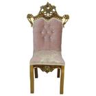 Cadeira Clássica Rosa com Detalhes Dourado - Cadeira de Luxo com Elegância Tradicional - Conforto para sua Casa!