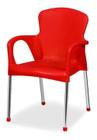 Cadeira Com Apoio Para Braço Vermelha Niquelart