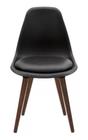 Cadeira Concha Almofada Eames Pé Madeira Natural 110kgs