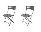 Cadeira de aço dobravel para bares sorveterias restaurantes e residencial kit 2 peças - Helena - 984