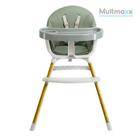 Cadeira De Alimentação Alta Bebê Portátil Multmaxx Acolchoada 6-36 Meses 2 Alturas Verde