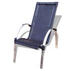 Cadeira de área matinhos para varanda área gourmet piscina em alumínio com fibra sintética junco