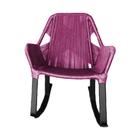 Cadeira de Balanço Athenas Corda Náutica Base em Alumínio Preto/rosa