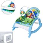 Cadeira de Balanço Azul Bandeja Alimentação + Luminária Bebê - Color Baby