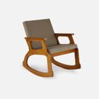Cadeira De Balanço Madeira Design Sala Varanda Poltrona Rustica Conforto Idoso