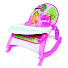 Cadeira de Balanço P/ Bebê Musical Rosa Bandeja Alimentação