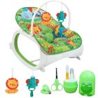 Cadeira de Balanço P/ Bebê Safari Verde e Estojo de Manicure