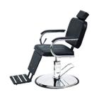 Cadeira de Barbeiro Reclinável Silver Hawk com Capitonê - Executiva