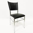 Cadeira de COZINHA com reforço cromada assento preto fibra sintético preta - Poltronas do Sul