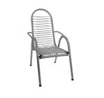 Cadeira de Descanso Area de Lazer Varanda Casa Resistente de corda PVC Prata