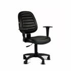 Cadeira de Escritório Executiva Alta Costurada com Braços Reguláveis