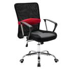 Cadeira de Escritório Executiva Base Cromada Com Rodinha Fortt Nice Preta Vermelha - CEXF01-PV