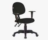 Cadeira de Escritório Executiva Ergonômica com braços N17 ABNT Tecido Preto Qualiflex