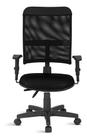 Cadeira de Escritório Executiva Soul Tela Mesh Ergonômica com braços N17 ABNT Tecido Preto- QUALIFLEX