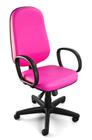 Cadeira de Escritório Giratória Presidente c/ Relax e c/ Braços Corano Pink - RB Cadeiras