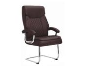 Cadeira de Escritório Luxo com Mola Ensacada - Assento em material sintético - Cor Café - Base Fixa em Aço Cromado + 5% OFF no Frete
