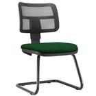 Cadeira de Escritório Recepção Fixa Zip L02 Crepe Verde Musgo - Lyam Decor