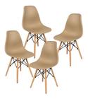 Cadeira De Jantar Charles Eames Dkr Eiffel 4 Unidades Cor Nude - 1203