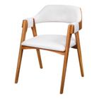 Cadeira de Jantar com Assento e Encosto Estofados Madrid Nozes/Branco - Gamma Móveis