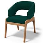 Cadeira de Jantar e Estar Living Estofada Lince L02 Bouclê Verde - Lyam Decor